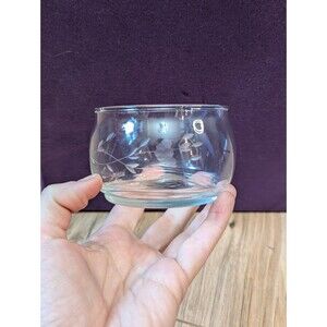 Vintage Princess House Heritage Etched Floral Glass Candy Trinket Jar